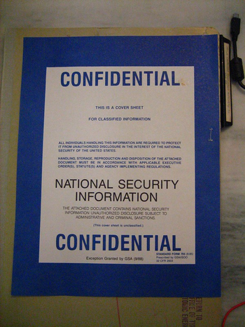 Confidential Document cover sheet