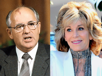 Mikhail Gorbachev and Jane Fonda