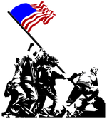 Marines raising the flag at Iwo Jima