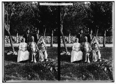 Costumes, characters, etc. Group of Yemenite Jews circa 1900